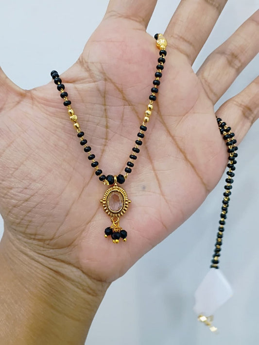 18 inches Black beads chain B117