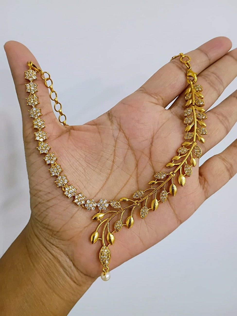 Neckset with Earrings - Removable back chain - N211