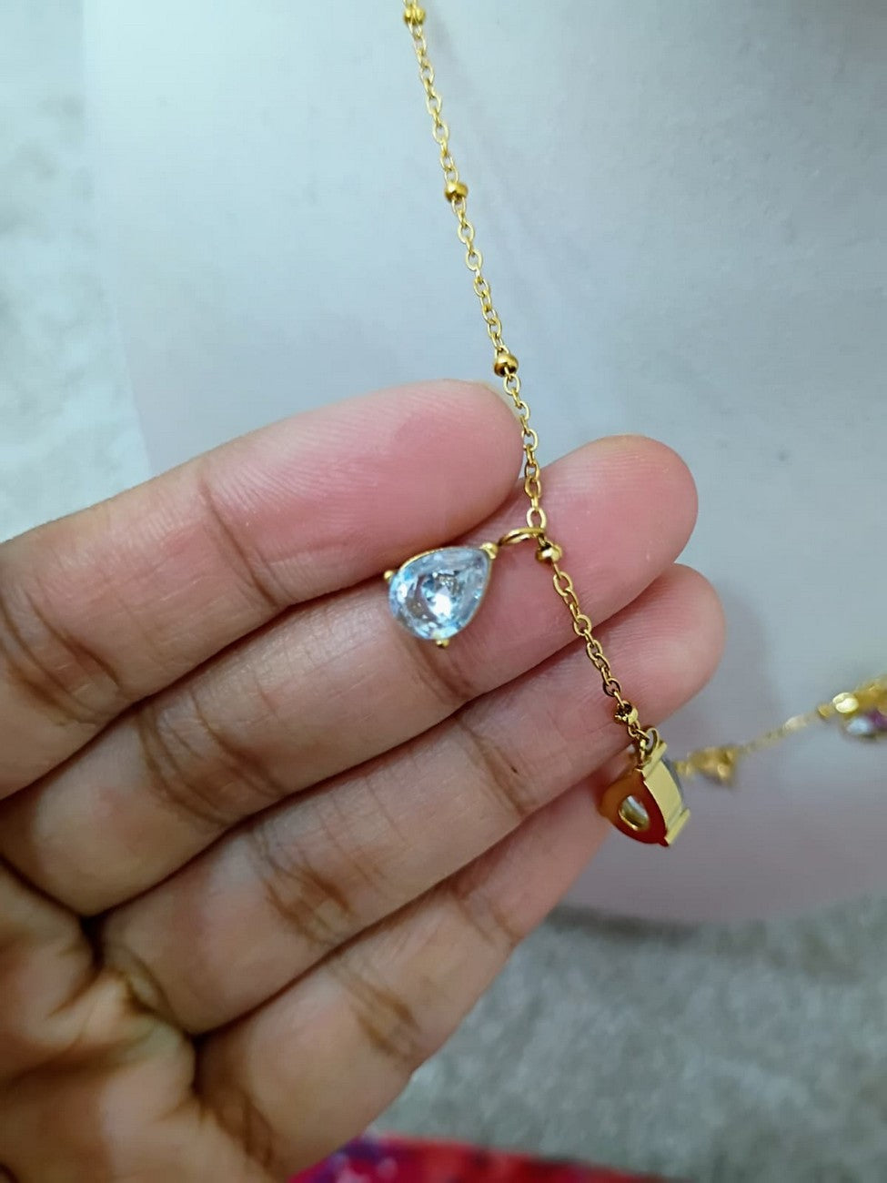 Anti Tarnish Daily wear - 16 inches - extends to 18 inches -  With ear studs - AT39