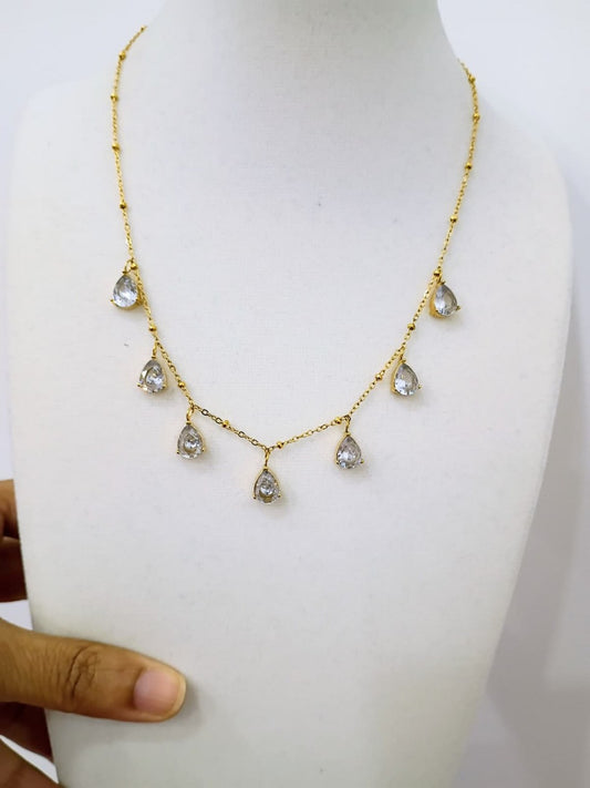 Anti Tarnish Daily wear - 16 inches - extends to 18 inches -  With ear studs - AT39