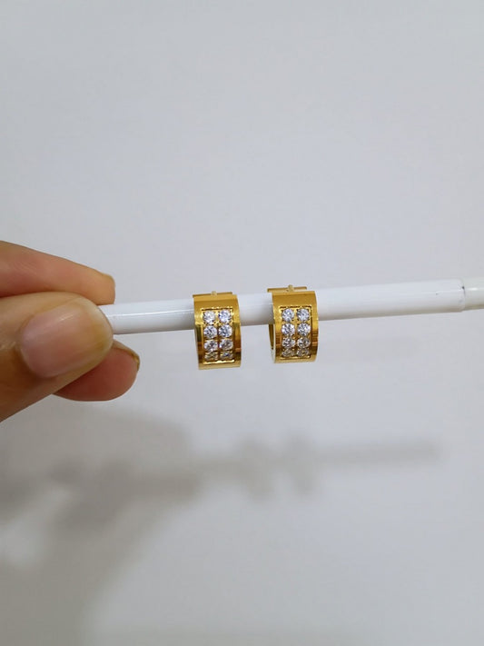 Anti Tarnish - Daily wear earrings - 316L - 18K PVD Plated - AT61