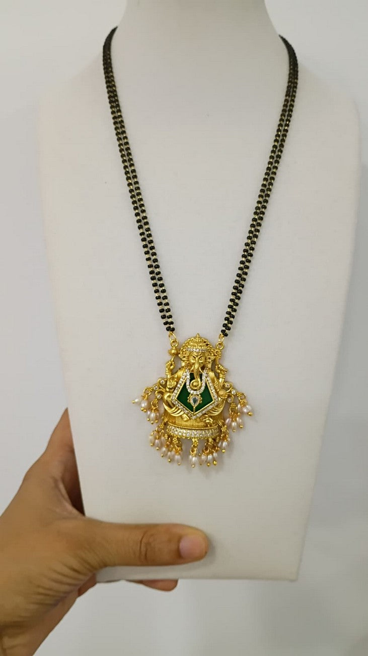 17 inches double layer Black beads chain B129