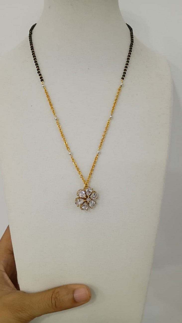 16 inches Black beads chain B130