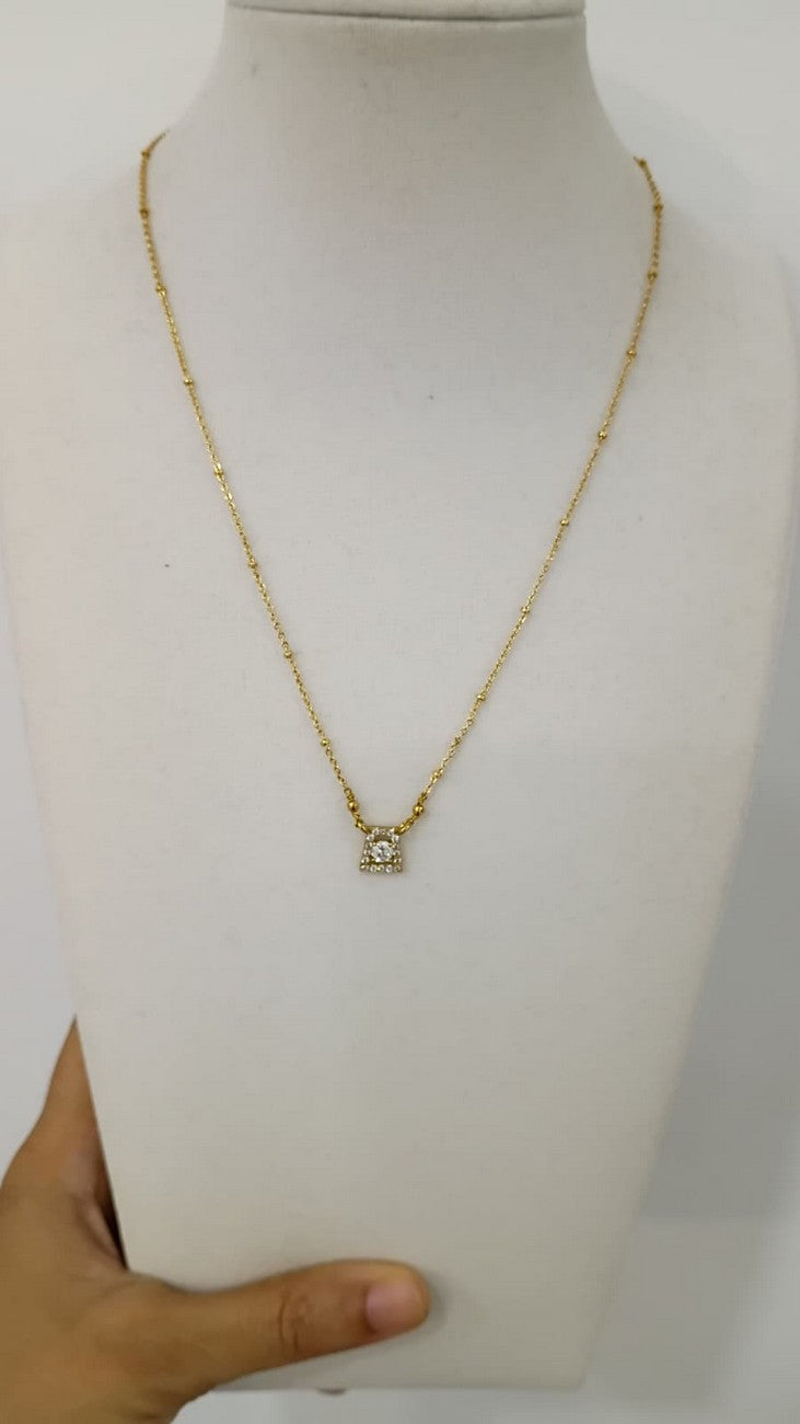 15 inches Black beads chain B132