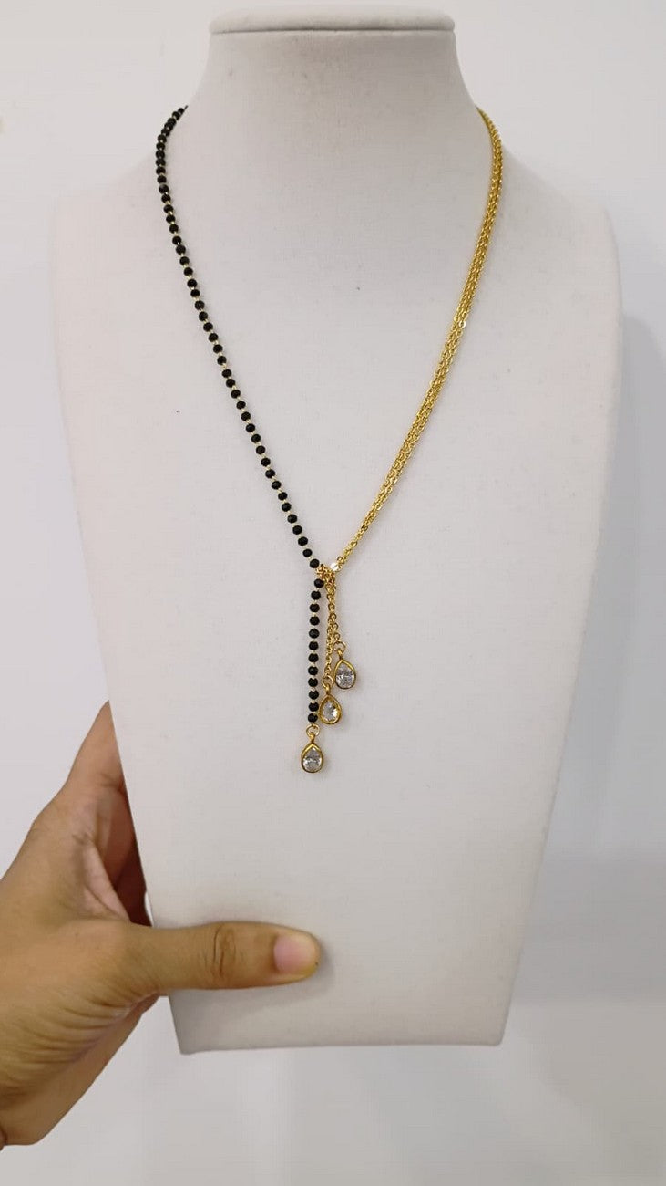 15 inches Black beads chain B133