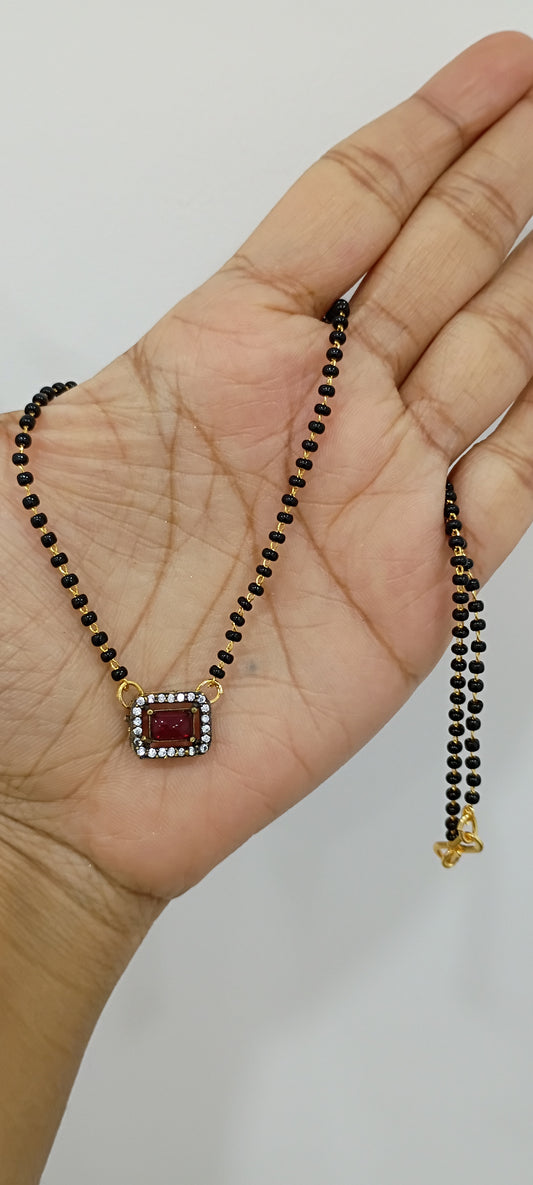 19 inches Black beads chain B24