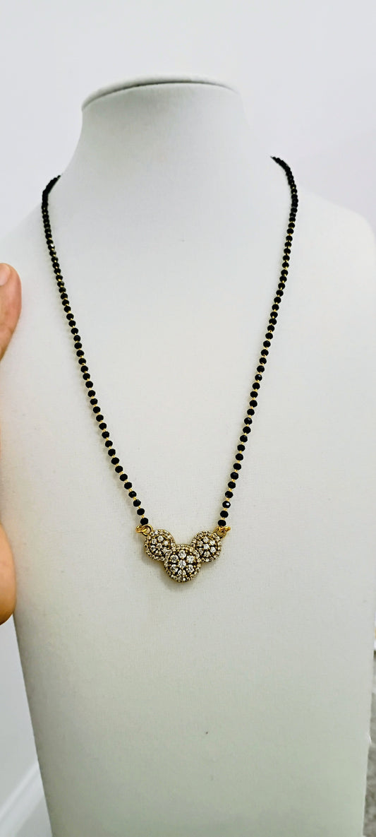 18 inches Black beads chain B36