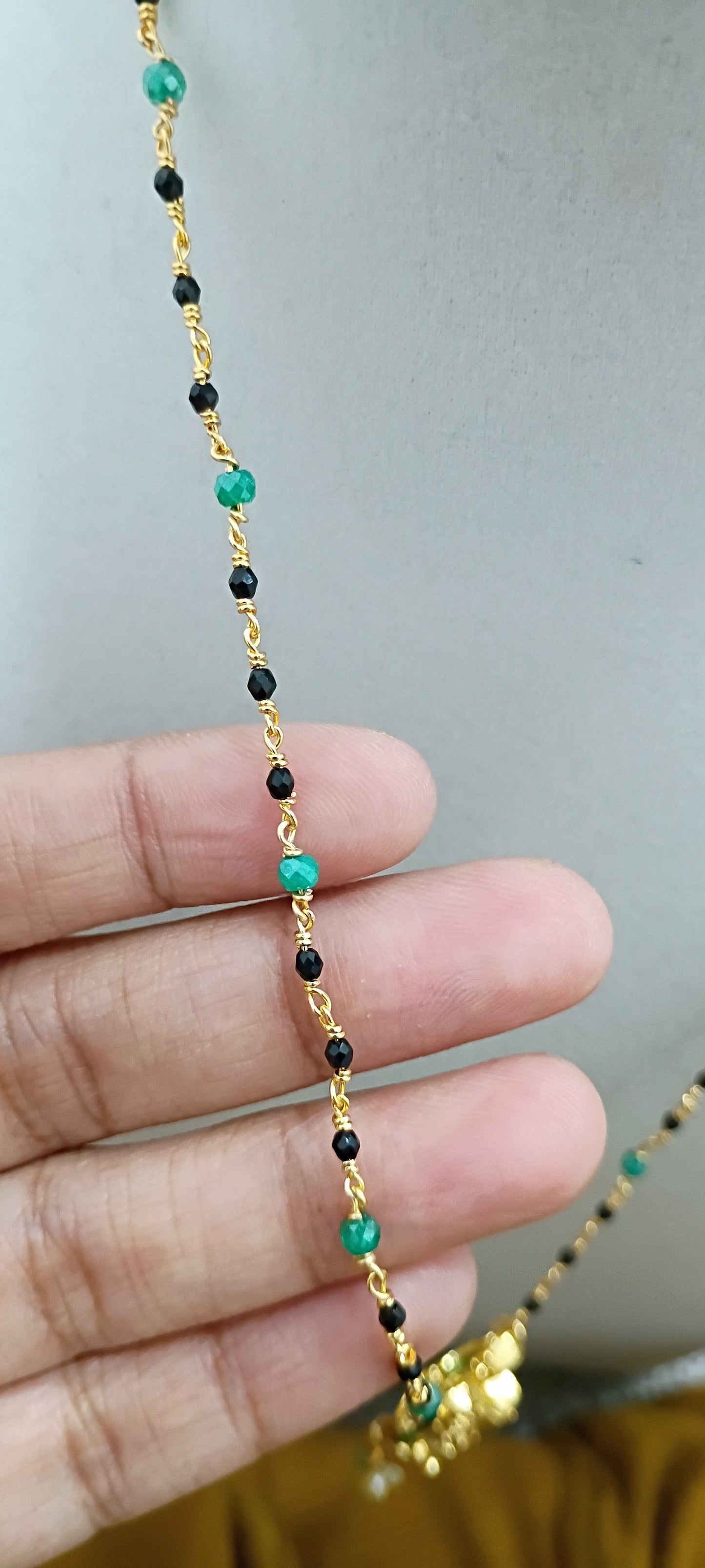 18 inches Black beads chain with Ear rings B32
