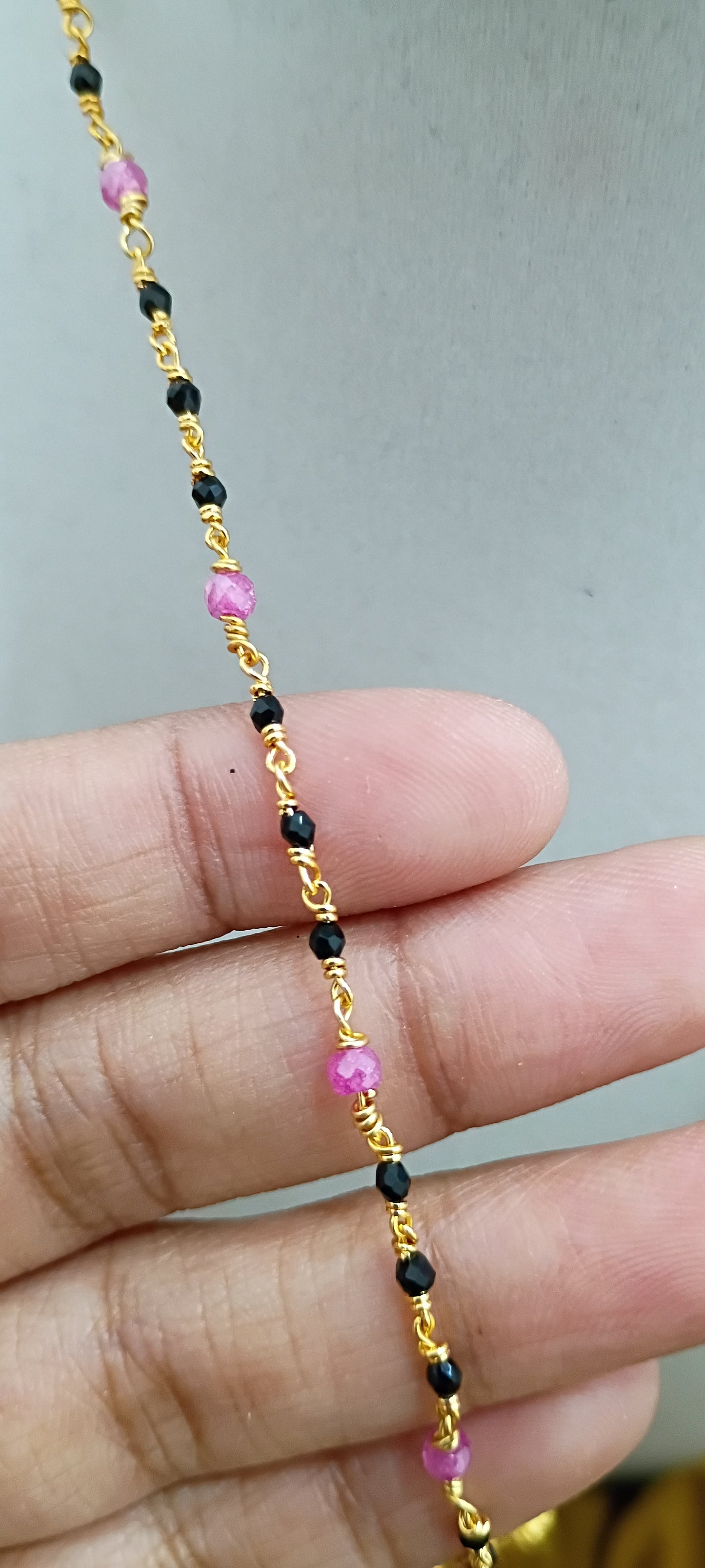 18 inches Black beads chain with Ear rings B31