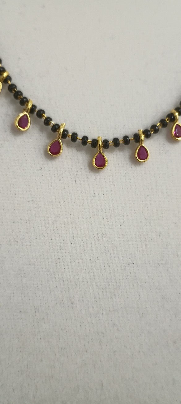 16 inches Black beads chain B96