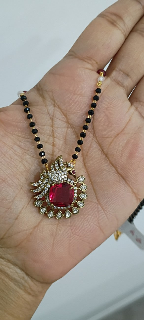 17 inches Black beads chain B95