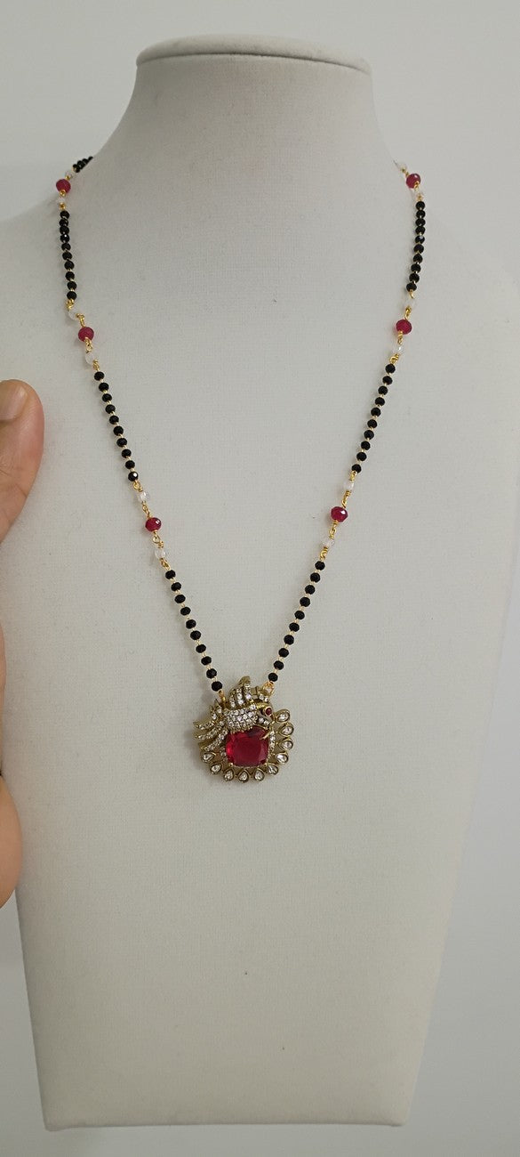 17 inches Black beads chain B95