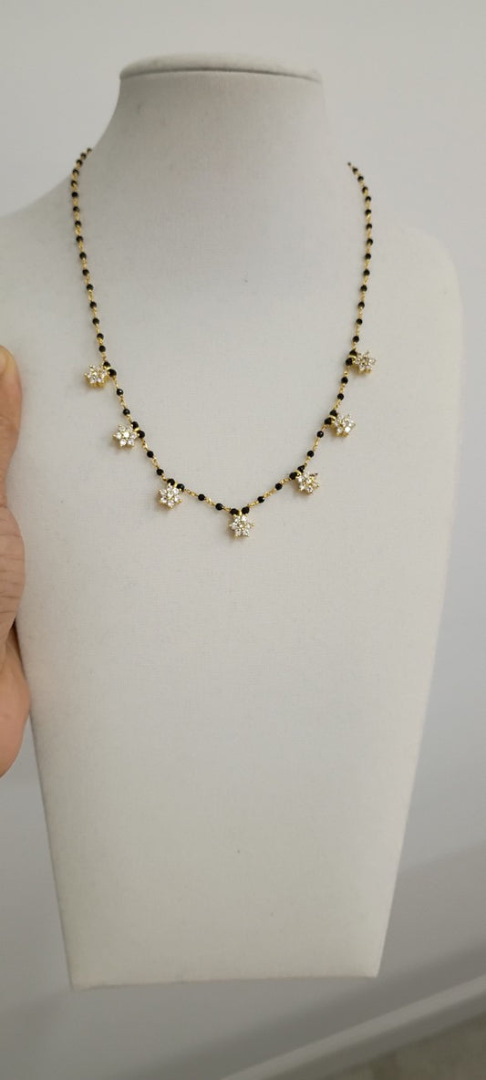 14 inches Black beads chain B94