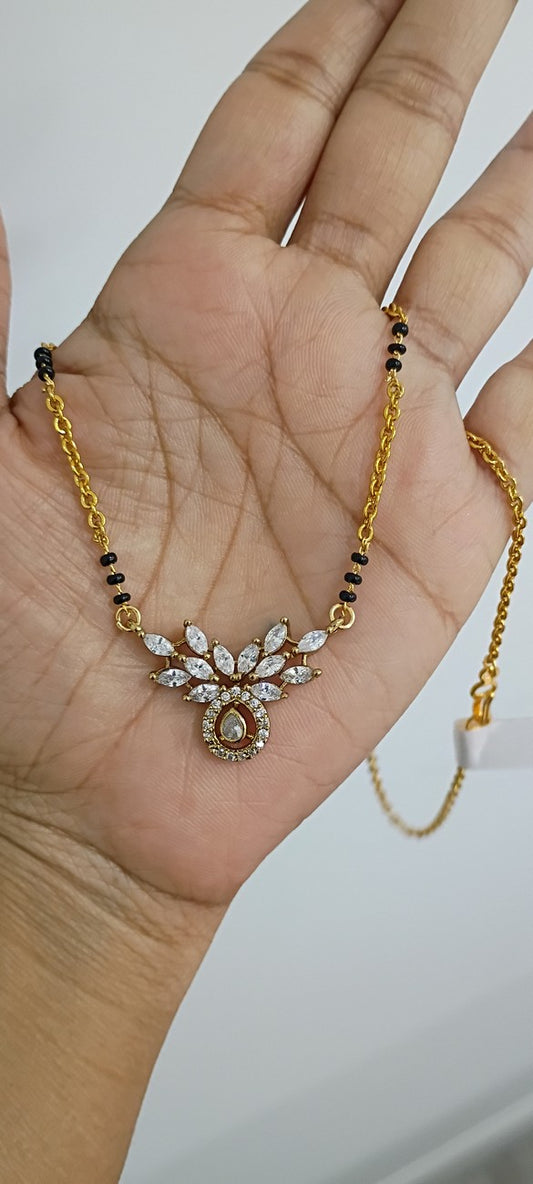 16 inches Black beads chain B92