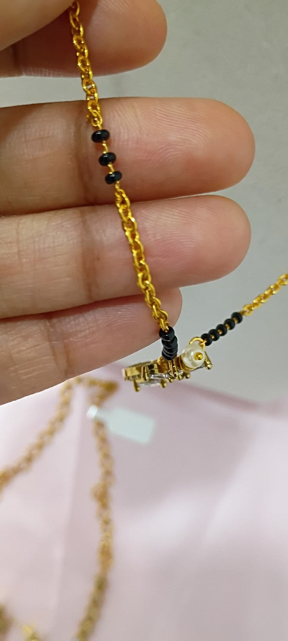 16 inches Black beads chain B91