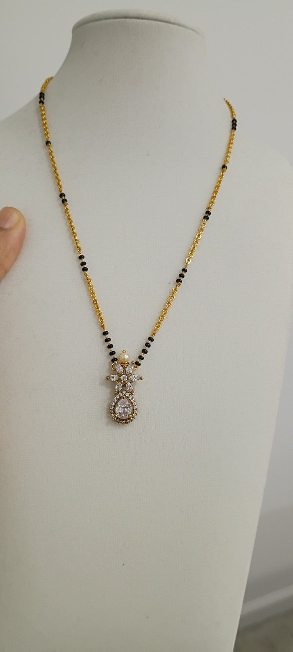 16 inches Black beads chain B91