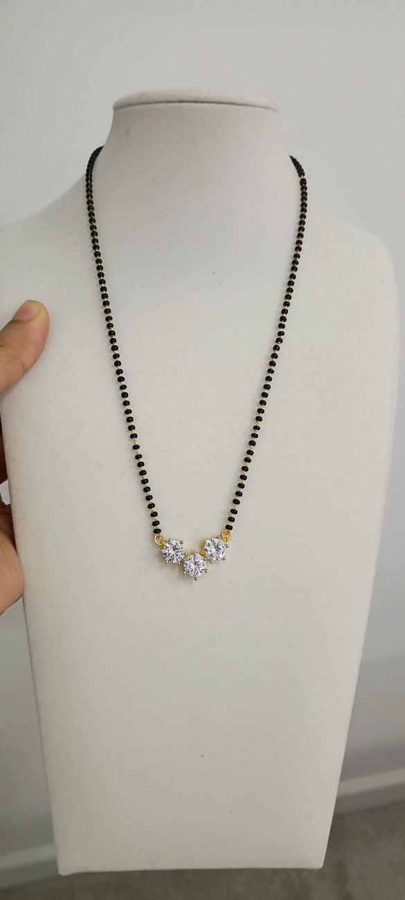 16 inches Black beads chain B90