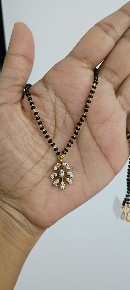 16 inches Black beads chain B68