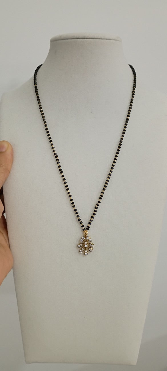 16 inches Black beads chain B68