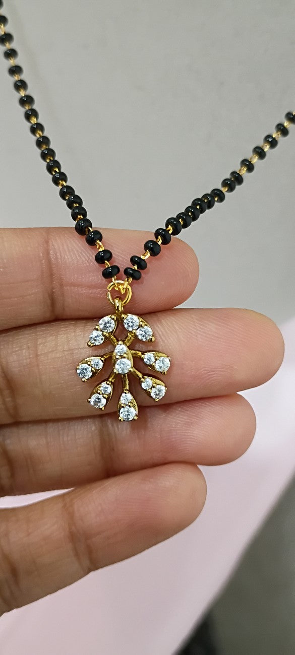 16 inches Black beads chain B68
