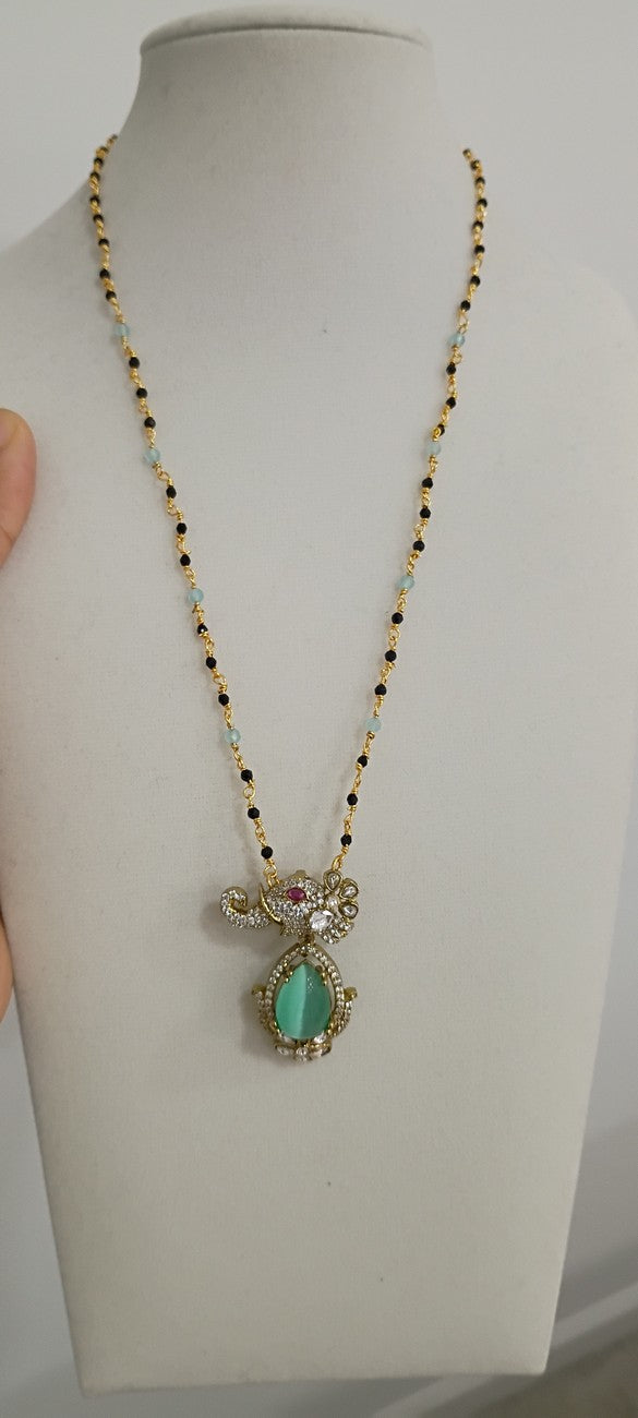 17 inches Black beads chain B65