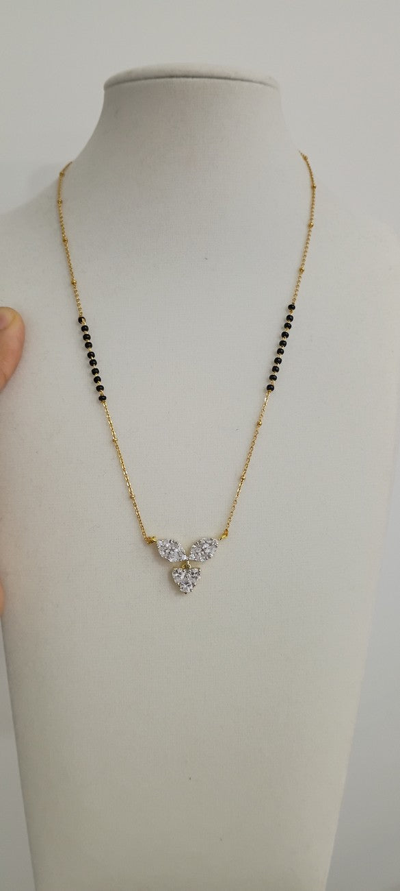 16 inches Black beads chain with earrings B61