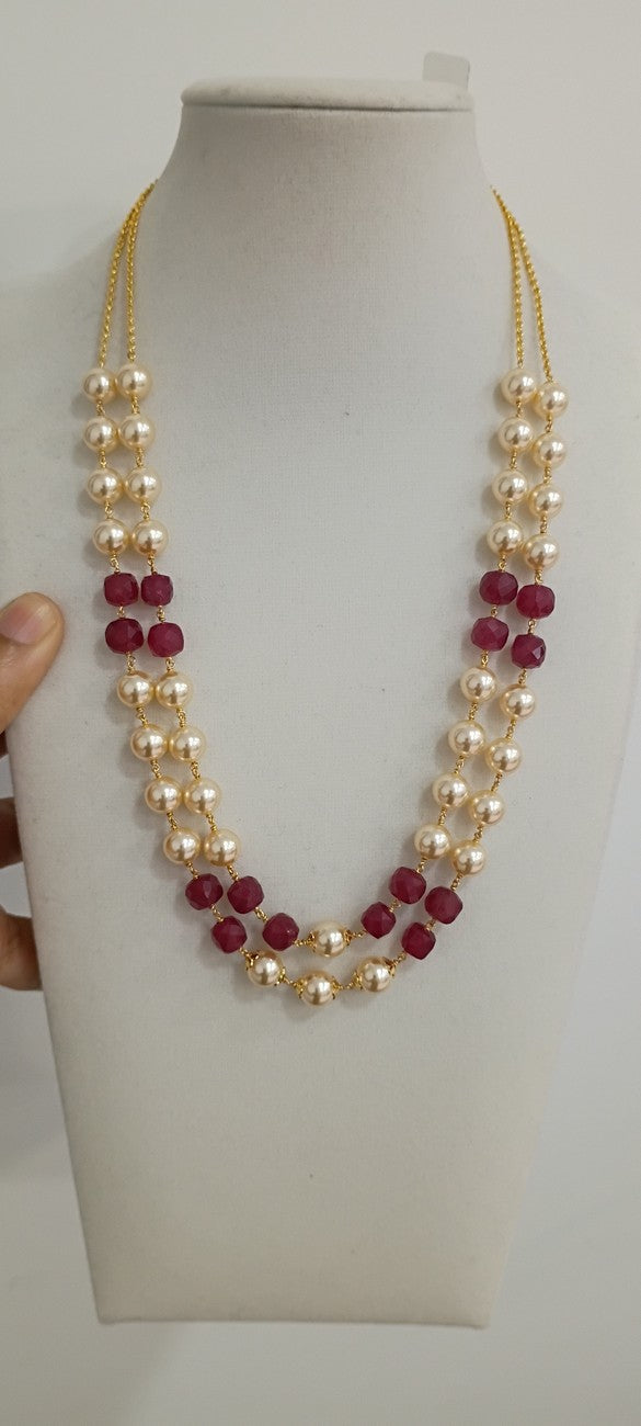18 inches Double layer Beads Chain B56