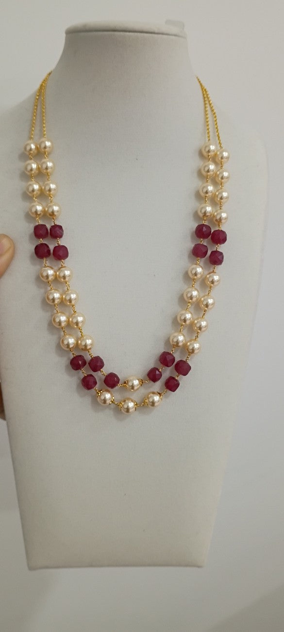 18 inches Double layer Beads Chain B56