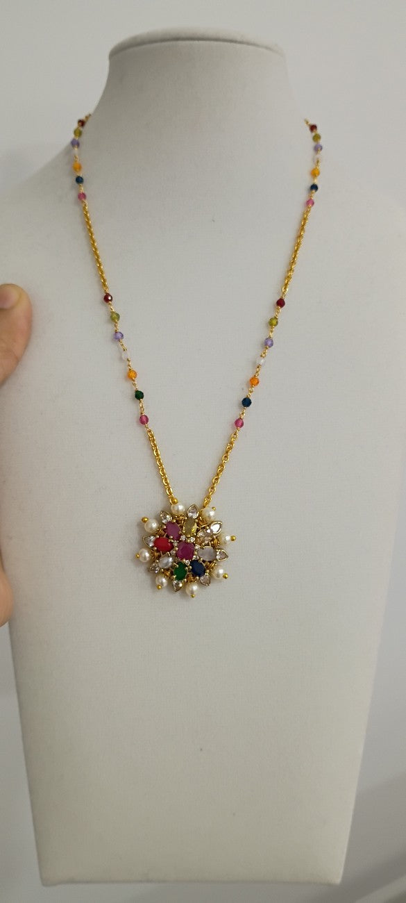 17 inches Black beads chain B55