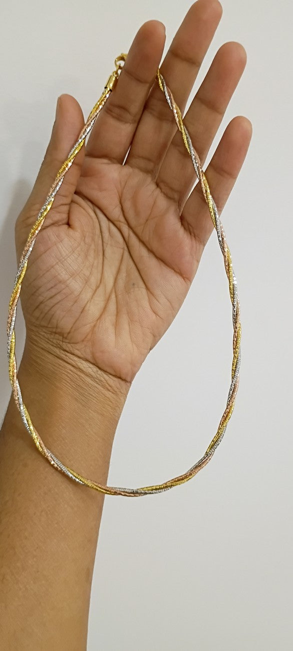 3 tone(gold, rose gold,silver) Italian 3 layer Chain C18