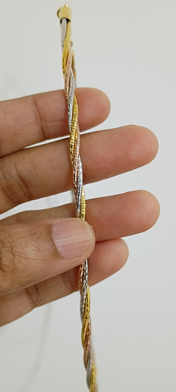 3 tone(gold, rose gold,silver) Italian 3 layer Chain C18