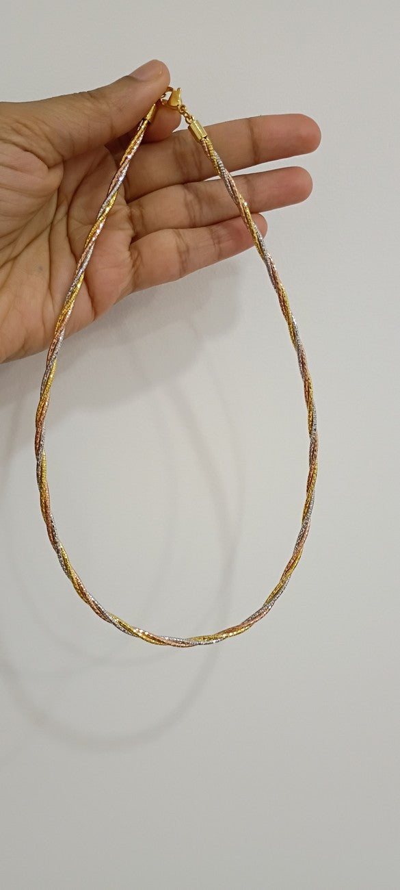 3 tone(gold, rose gold,silver) Italian 3 layer Chain C18