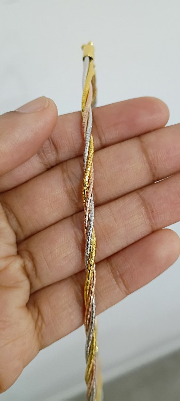 3 tone(gold, rose gold,silver) Italian 3 layer Chain C18