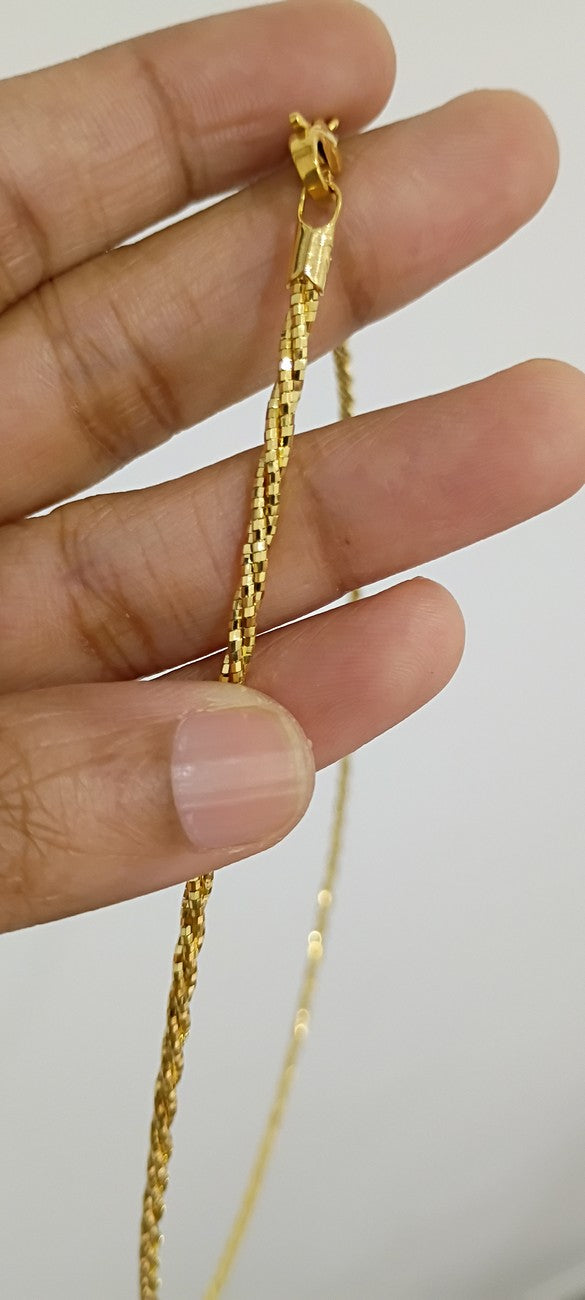 2 line Gold tone italian Chains C2