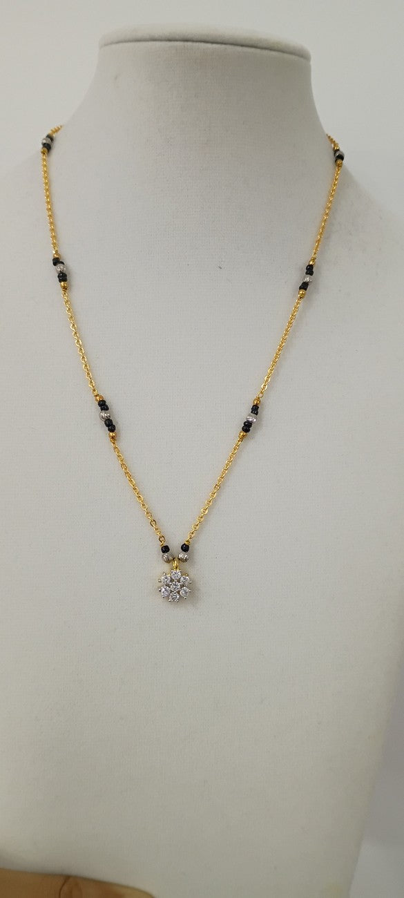 15 inches Black beads chain B88