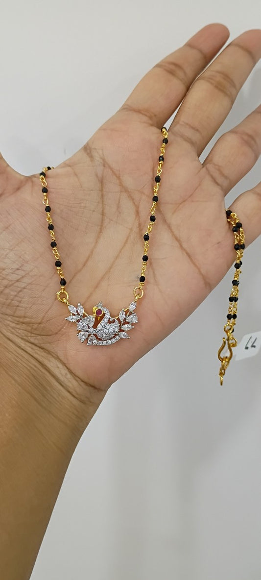 15 inches Black beads chain B87