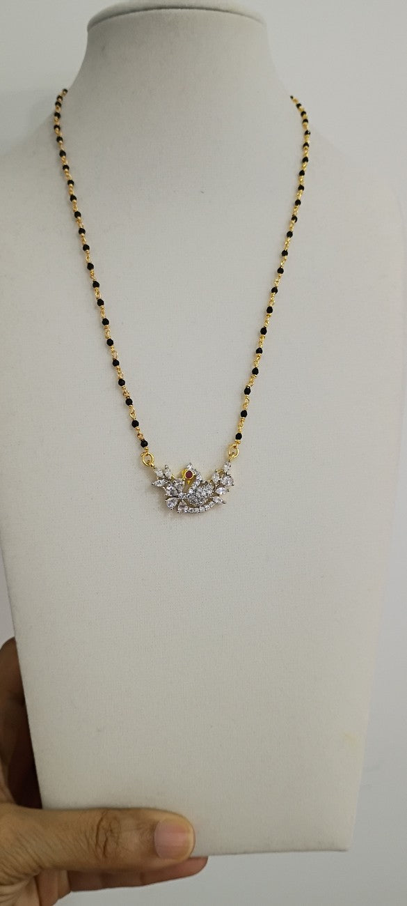 15 inches Black beads chain B87