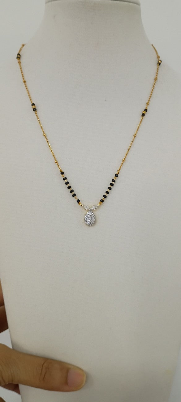 14 inches Black beads chain B86