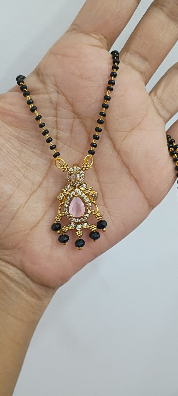 16 inches Black beads chain B82