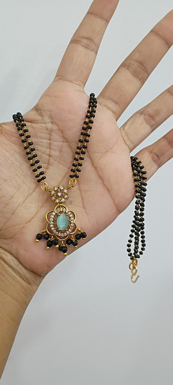 16 inches Black beads chain B78