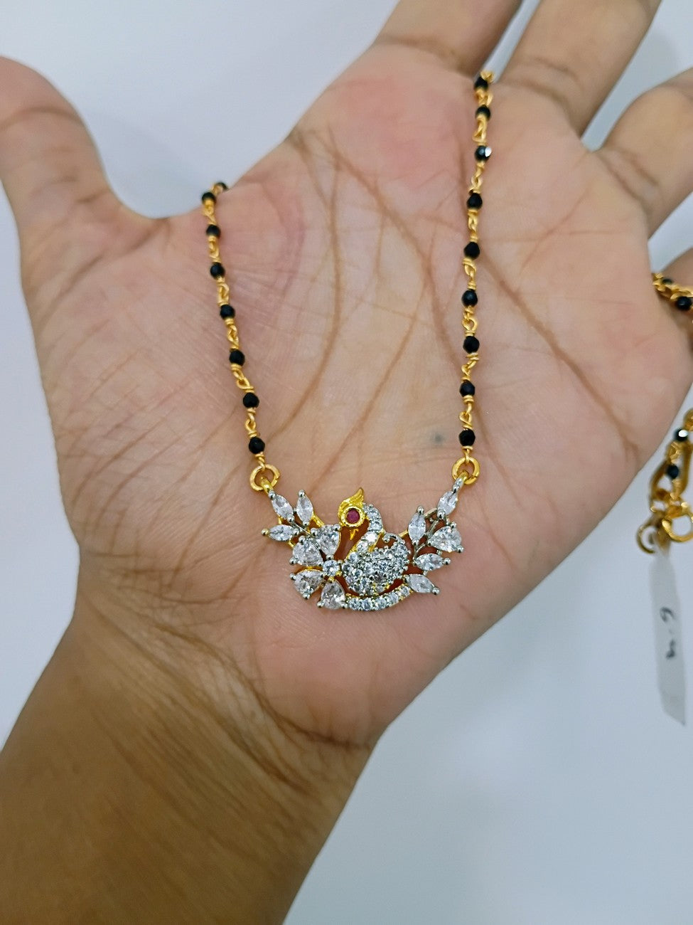14 inches Black beads chain B102