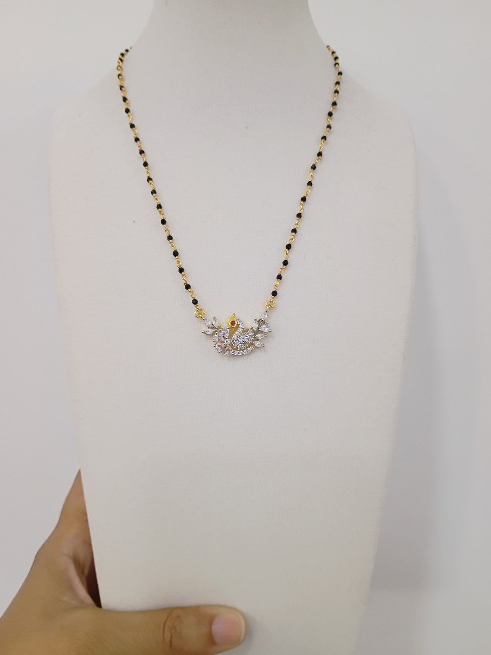 14 inches Black beads chain B102
