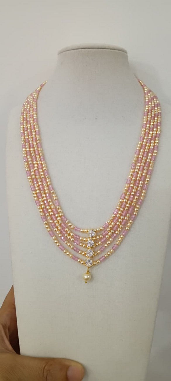 Cz with pearls Beads chain - N263